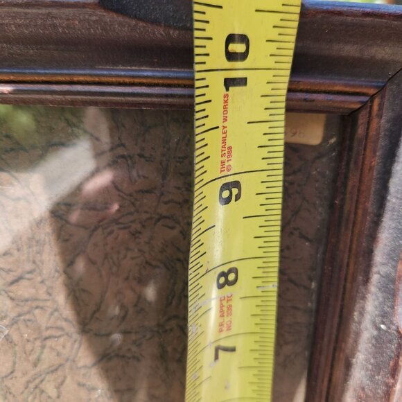 Antique Wooden Swinging Tabletop Picture Frame With Glass Pane, brass finials De - Picture 2 of 12